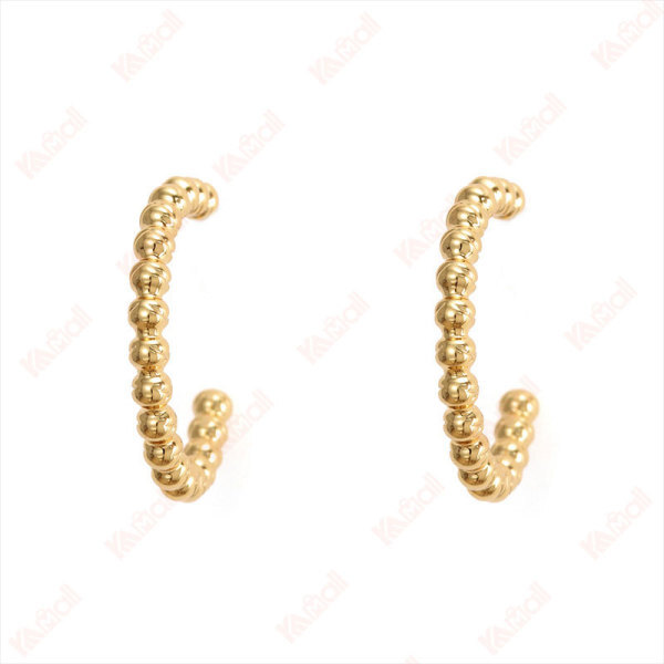 gold plated c hoop stud earrings